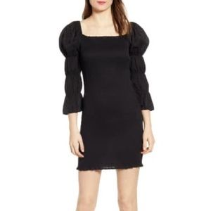 J.O.A smocked long sleeve dress S